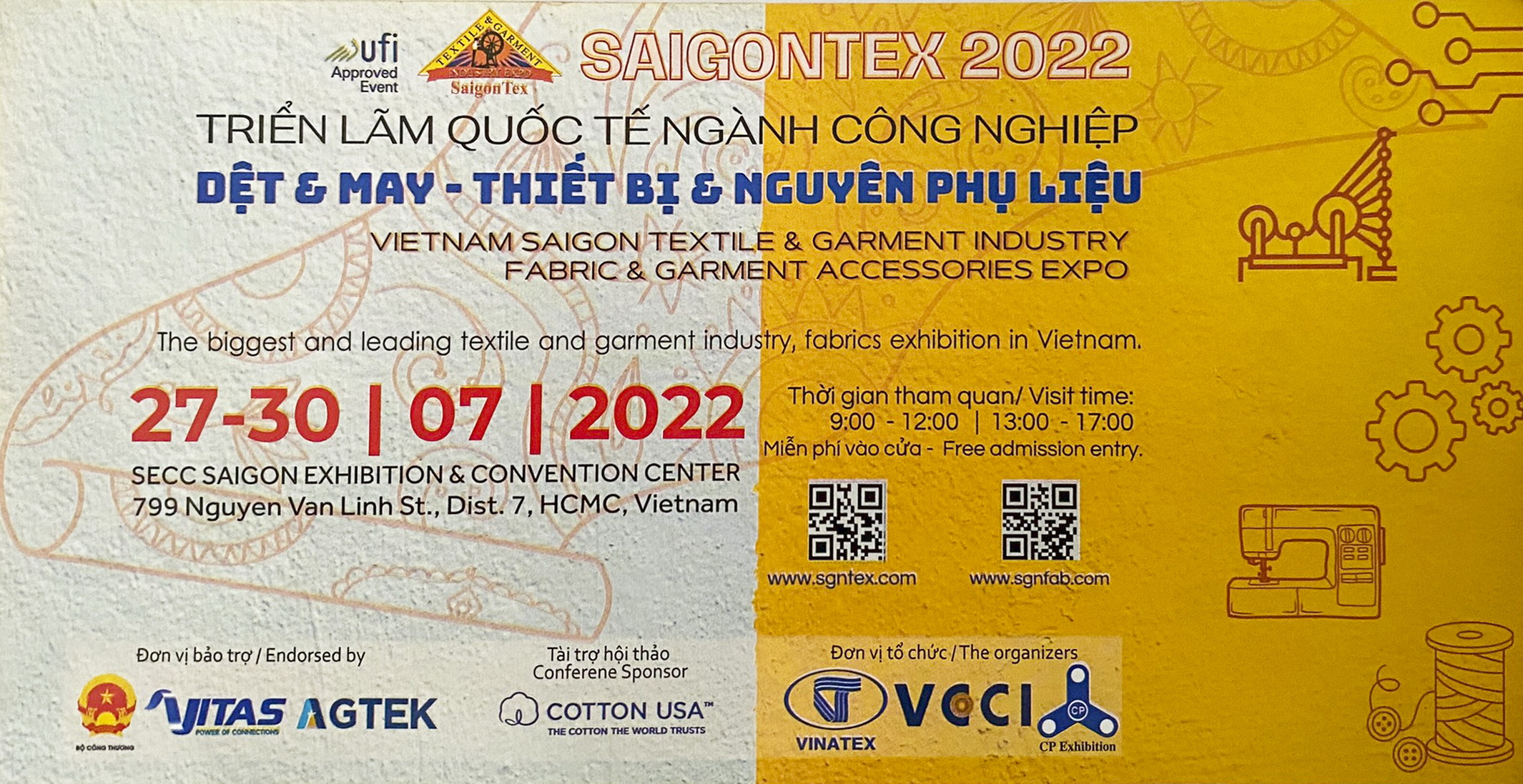 Triển lãm Quốc tế ngành công nghiệp dệt & may - Thiết bị & Nguyên phụ liệu (vietnam saigon textile & garment industry fabric & garmett accesssories expo)